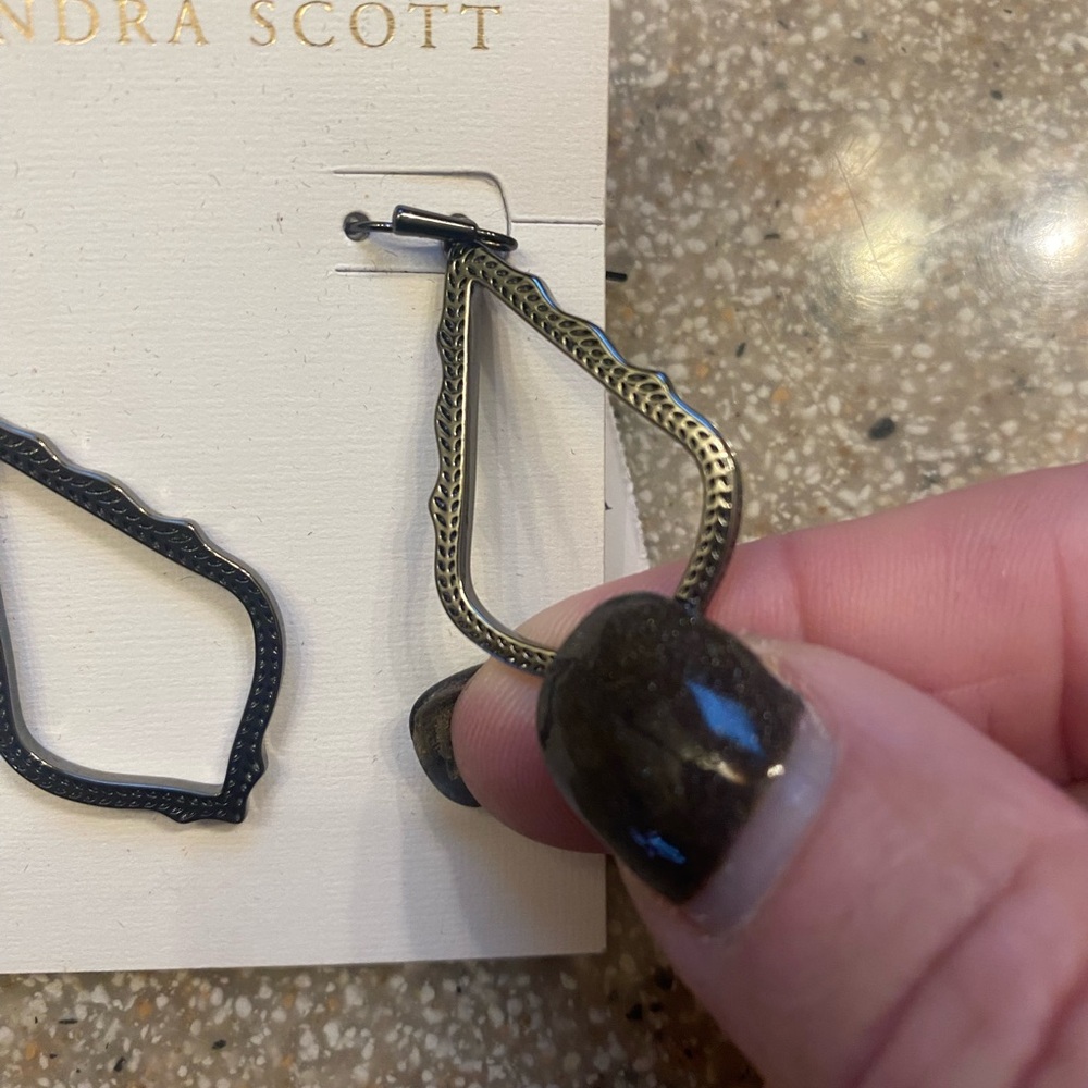Kendra Scott Gunmetal Geometric Earrings - Picture 3 of 3